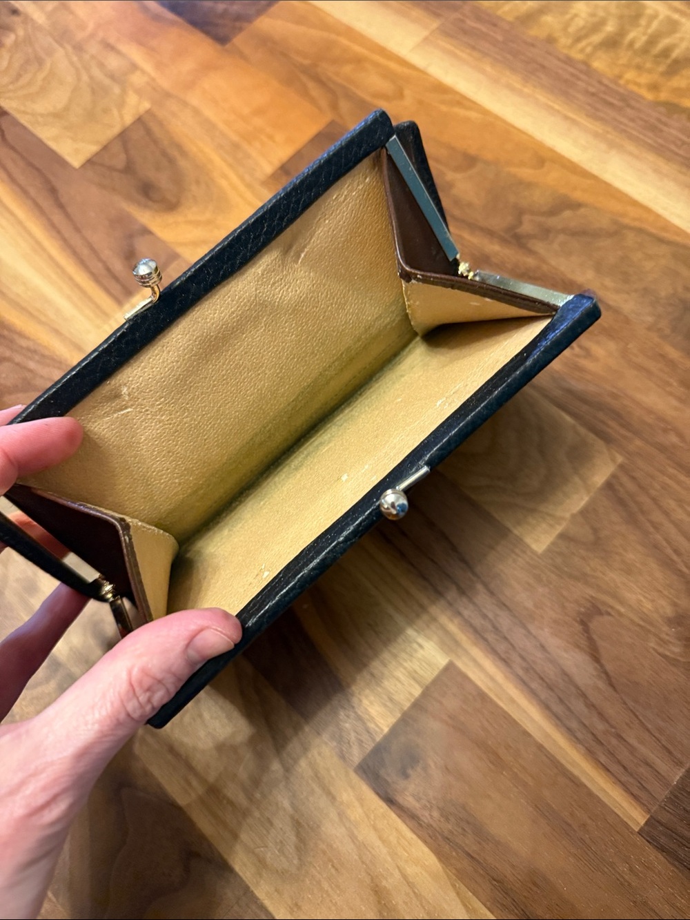 Dooney & Bourke Black Pebbled Leather Wallet with Brown Trim - Picture 5 of 9
